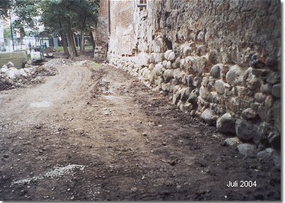 Sanierung Teilst�ck der Stadtmauer Stralsund